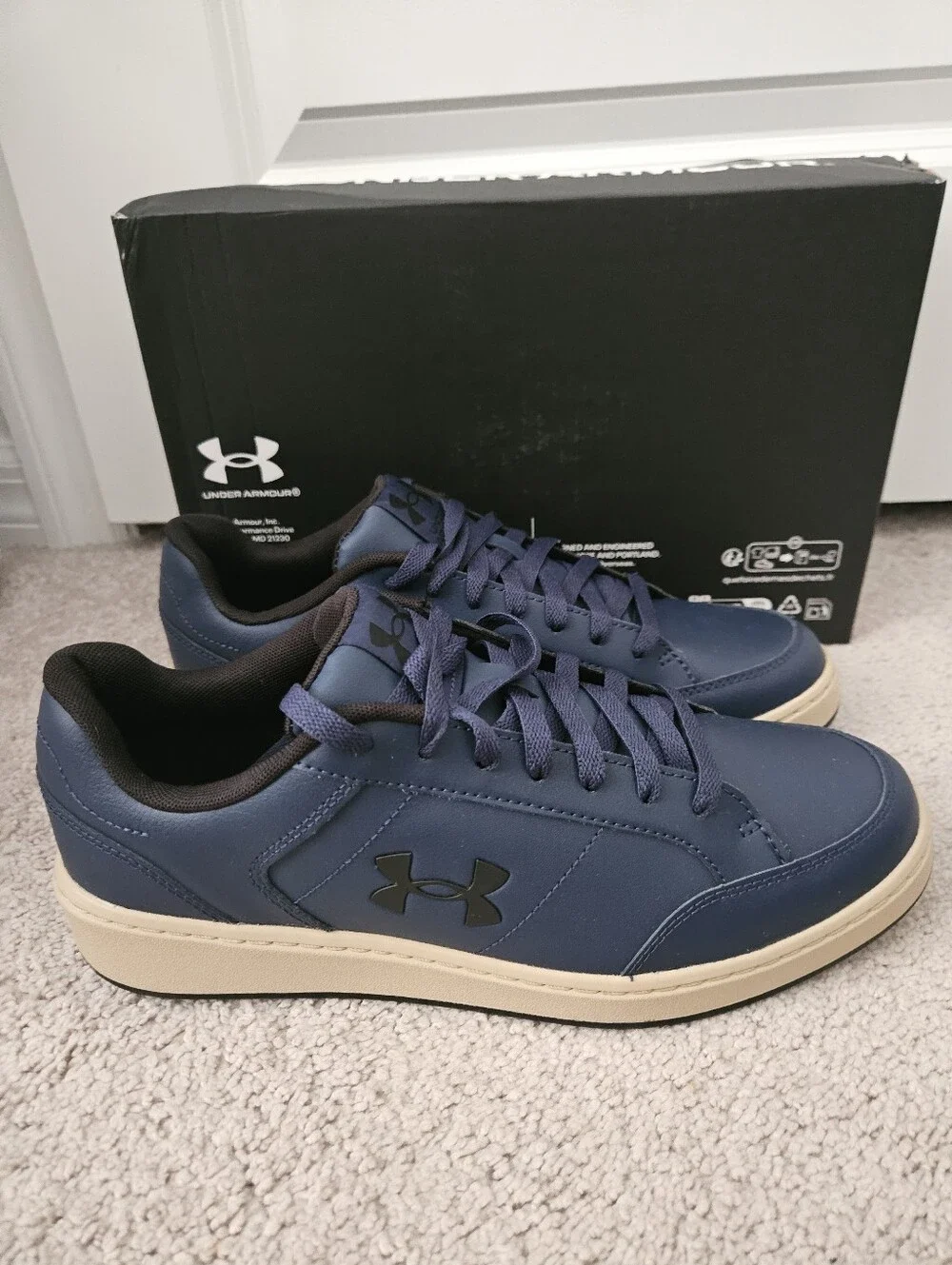 New Under Armour Mens 10 UA Official Sneakers Navy Blue